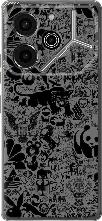 Чорно-сірий стікер бомбінг