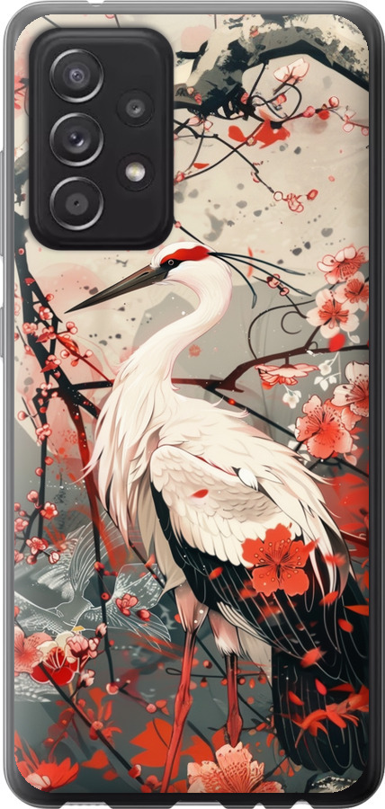 Лелека у цвіту сакури