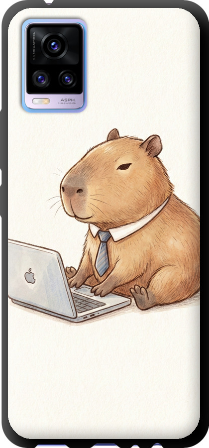 Funny Capybara CEO Working