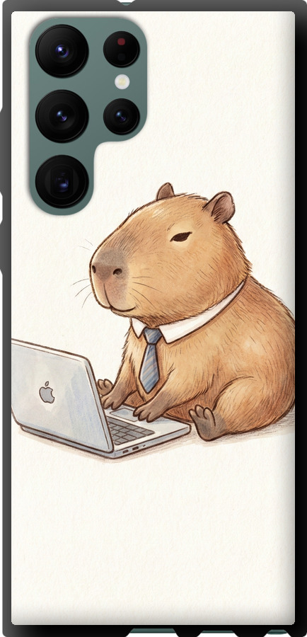 Funny Capybara CEO Working