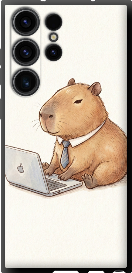 Funny Capybara CEO Working