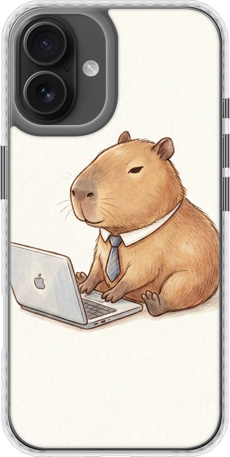 Funny Capybara CEO Working