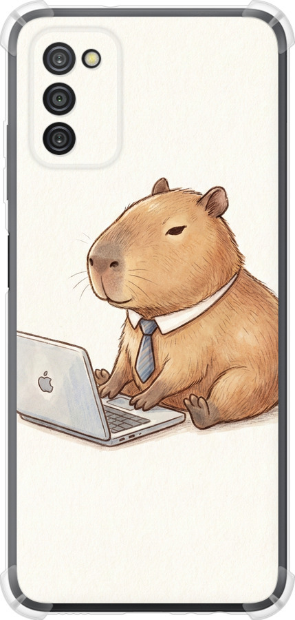 Funny Capybara CEO Working