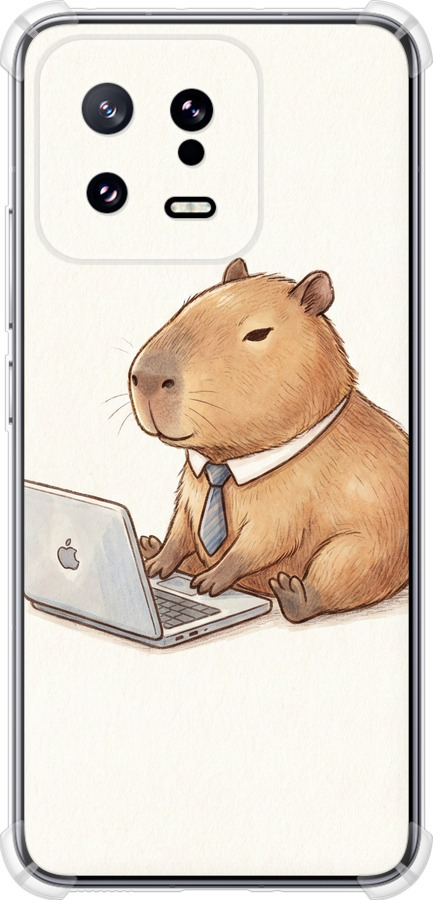 Funny Capybara CEO Working