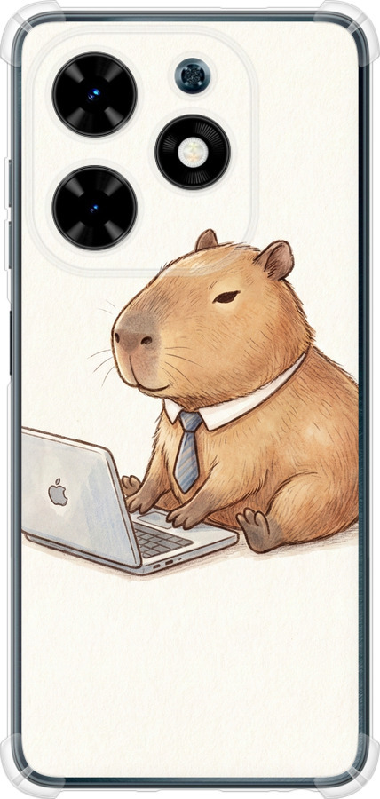 Funny Capybara CEO Working