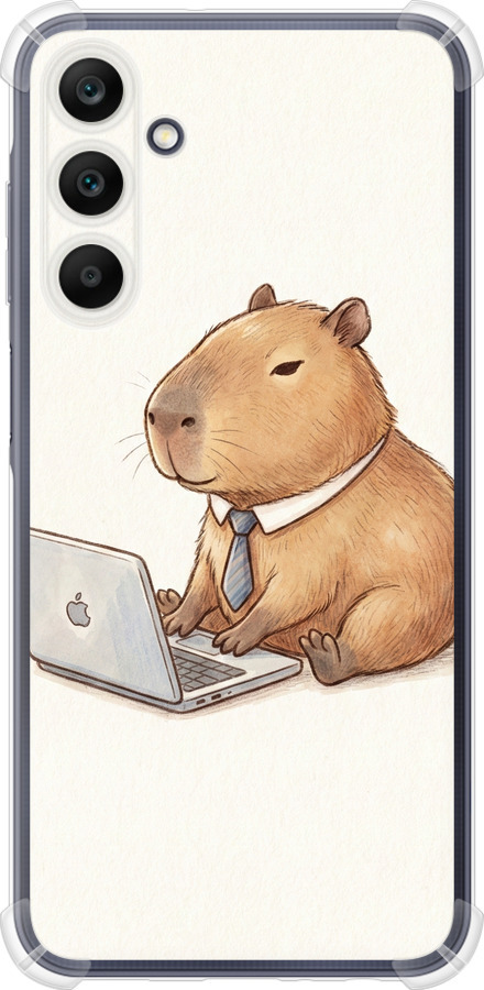 Funny Capybara CEO Working