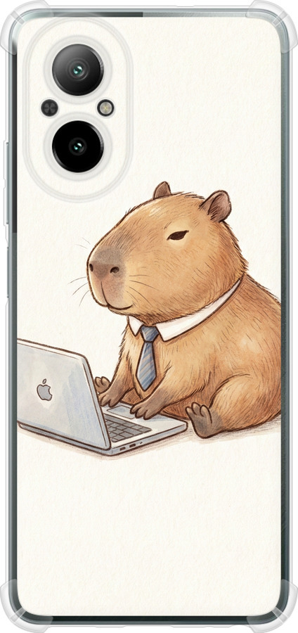 Funny Capybara CEO Working