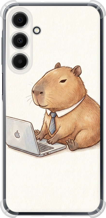Funny Capybara CEO Working