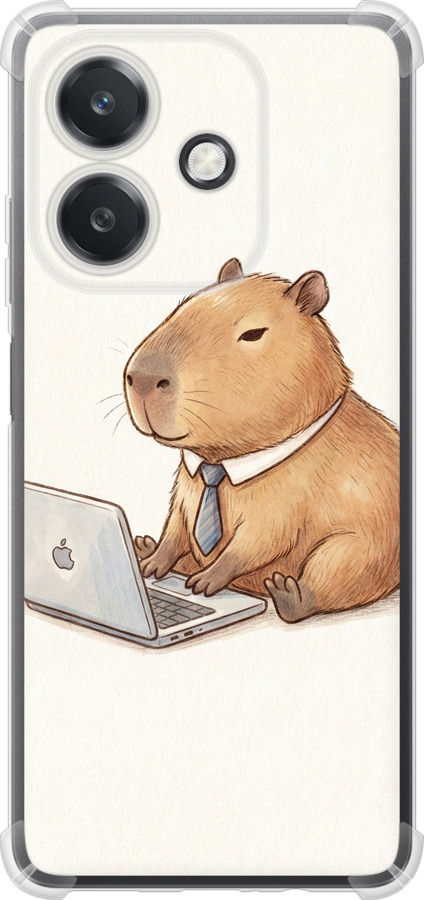 Funny Capybara CEO Working