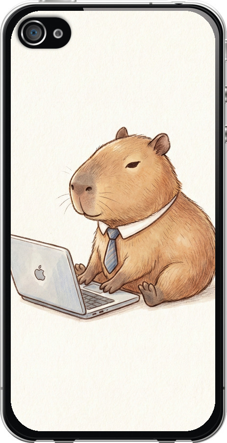 Funny Capybara CEO Working