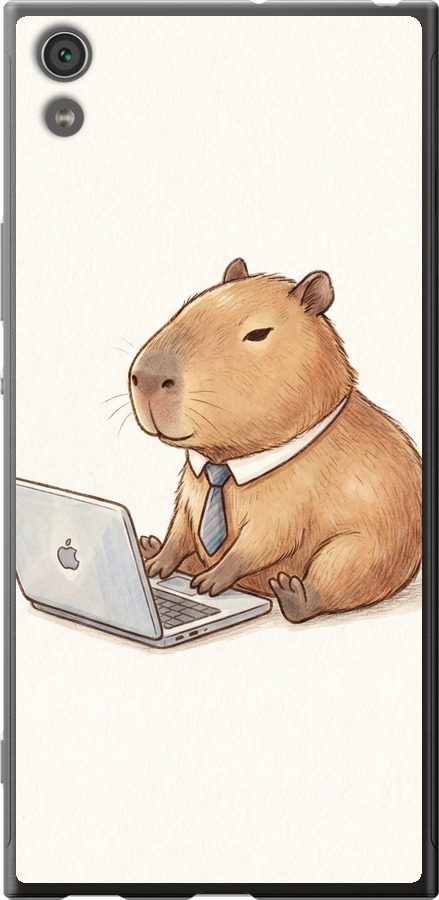 Funny Capybara CEO Working