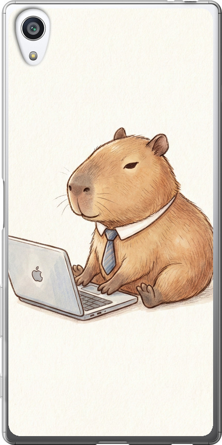 Funny Capybara CEO Working