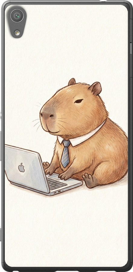 Funny Capybara CEO Working