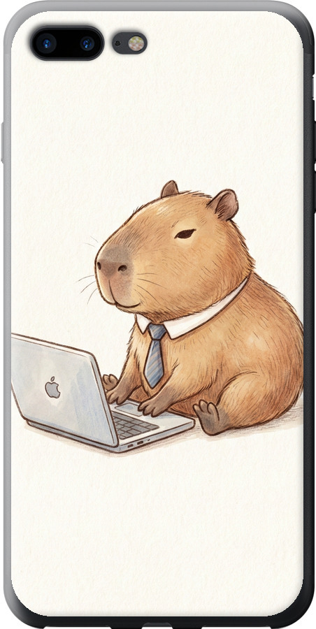 Funny Capybara CEO Working