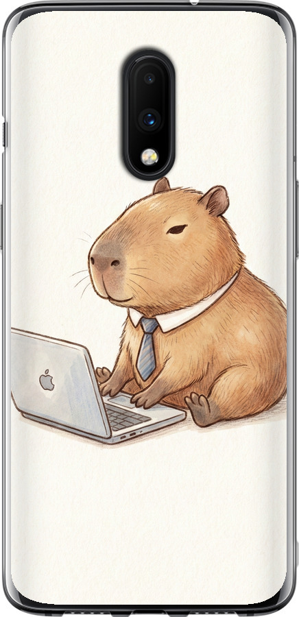 Funny Capybara CEO Working