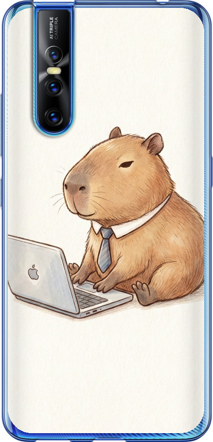 Funny Capybara CEO Working