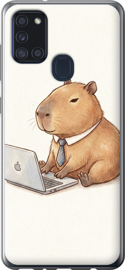 Funny Capybara CEO Working
