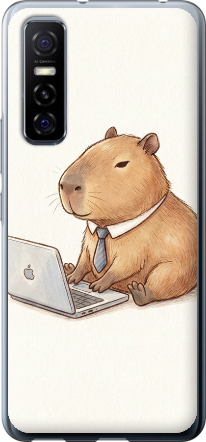 Funny Capybara CEO Working