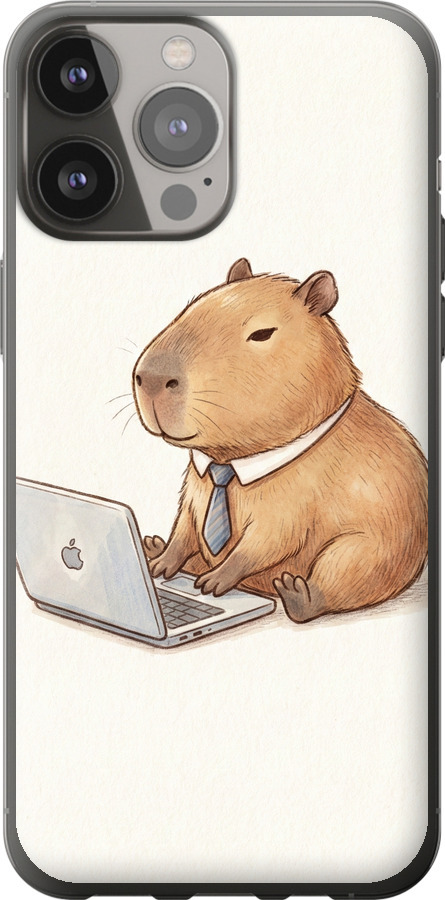 Funny Capybara CEO Working