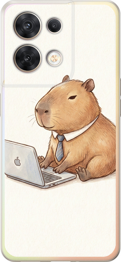 Funny Capybara CEO Working