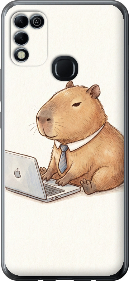 Funny Capybara CEO Working