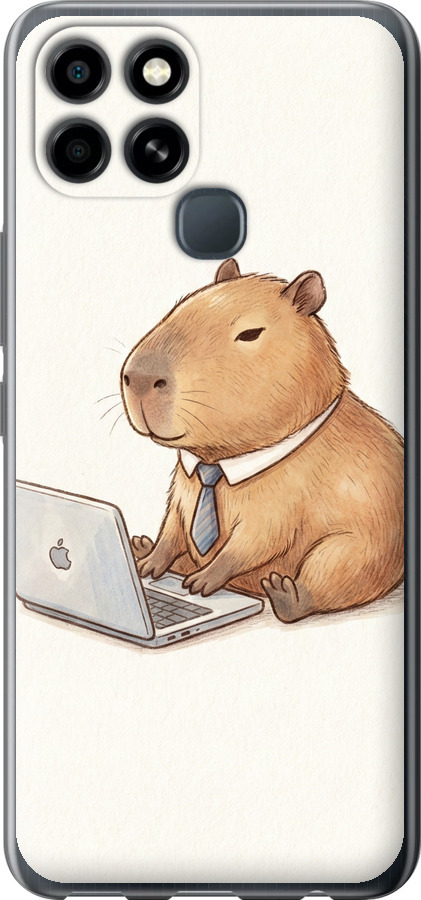Funny Capybara CEO Working