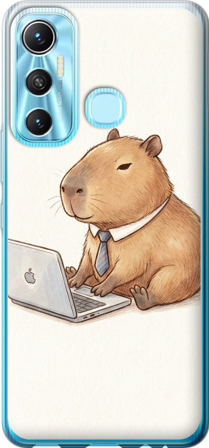 Funny Capybara CEO Working