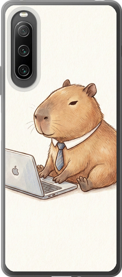Funny Capybara CEO Working