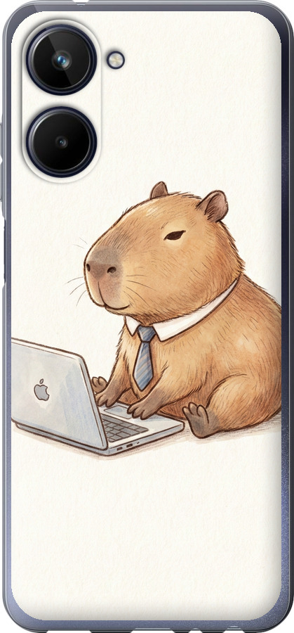 Funny Capybara CEO Working