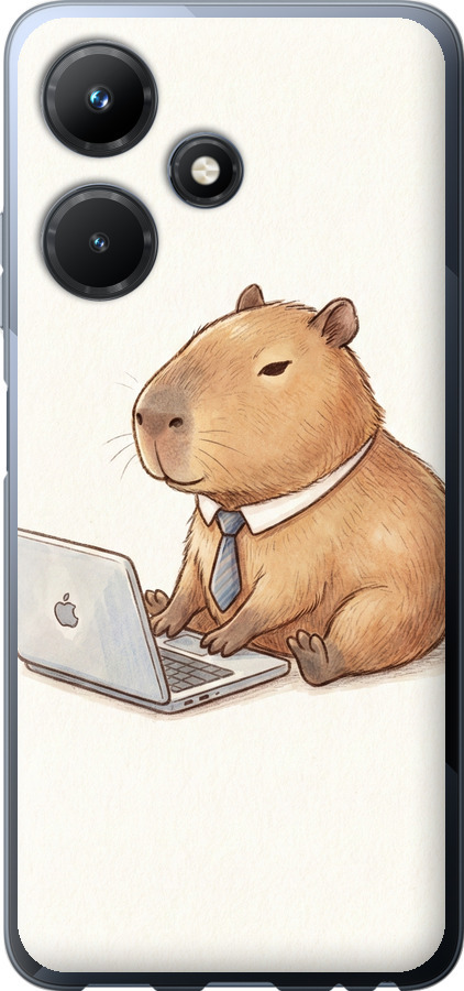 Funny Capybara CEO Working