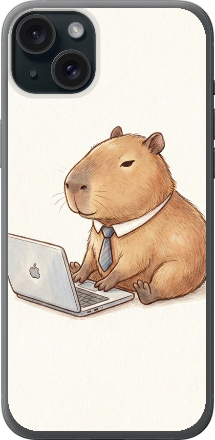 Funny Capybara CEO Working