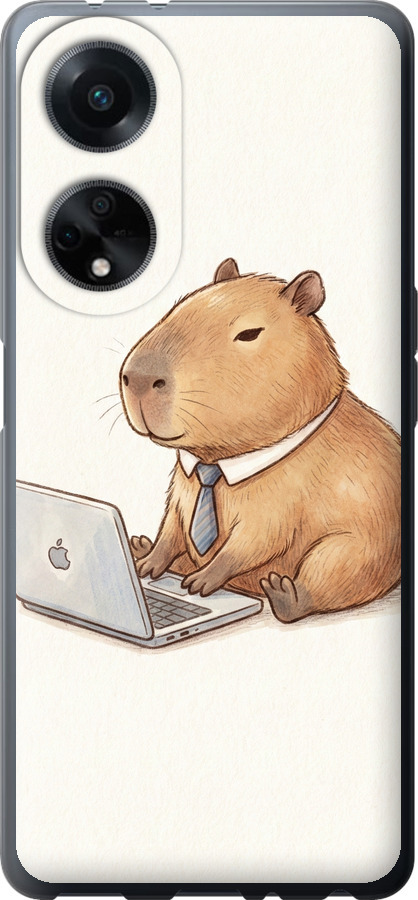 Funny Capybara CEO Working