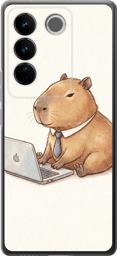 Funny Capybara CEO Working