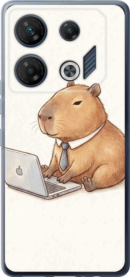 Funny Capybara CEO Working