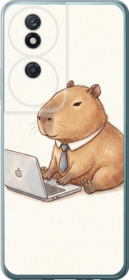 Funny Capybara CEO Working