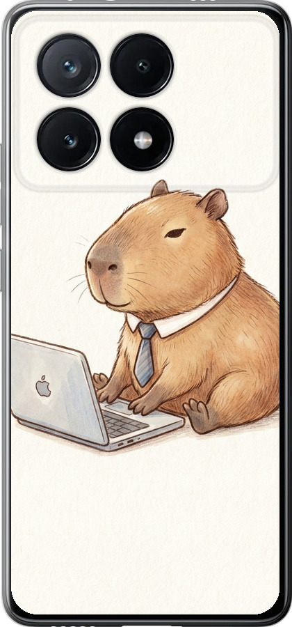 Funny Capybara CEO Working