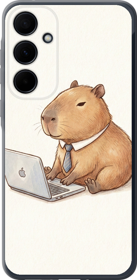 Funny Capybara CEO Working