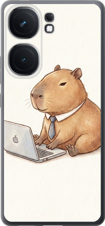 Funny Capybara CEO Working