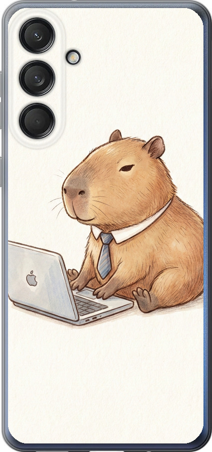 Funny Capybara CEO Working