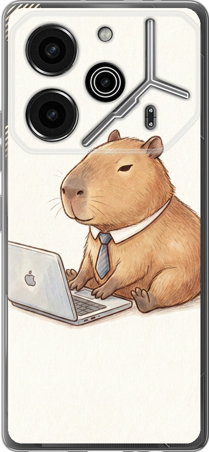 Funny Capybara CEO Working