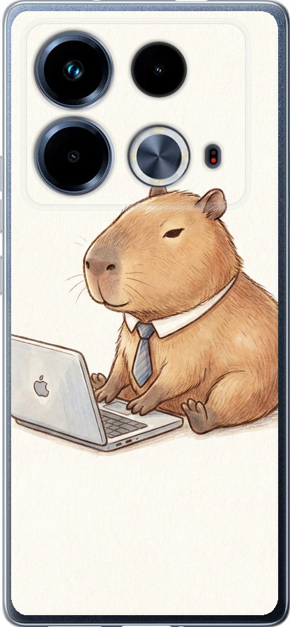 Funny Capybara CEO Working