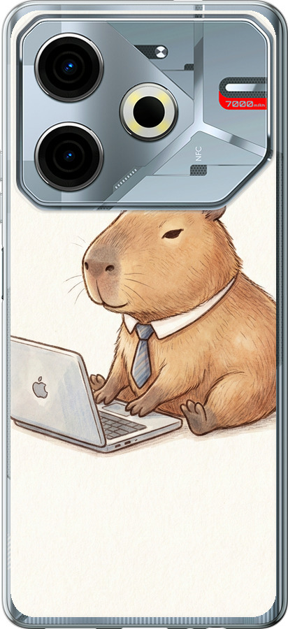 Funny Capybara CEO Working