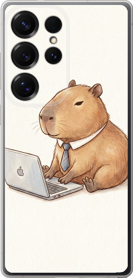 Funny Capybara CEO Working