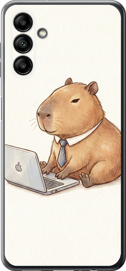 Funny Capybara CEO Working