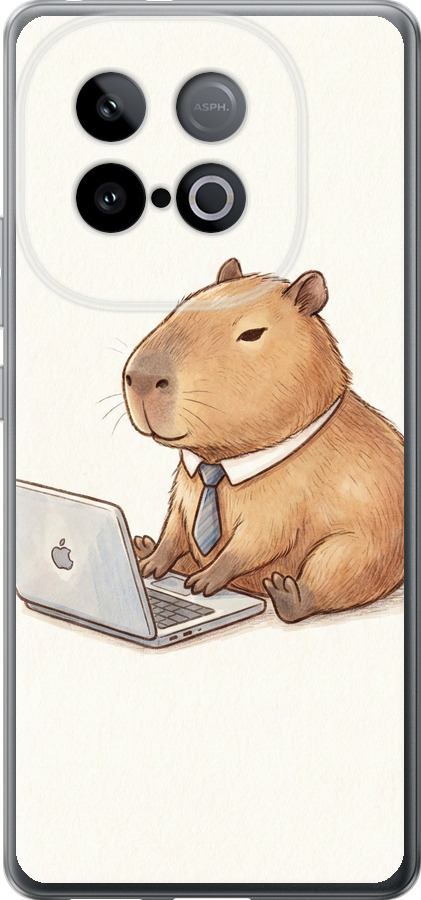 Funny Capybara CEO Working