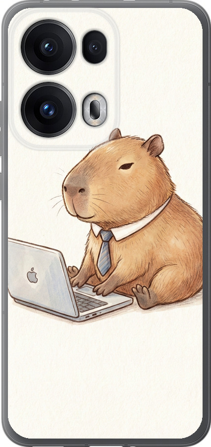Funny Capybara CEO Working