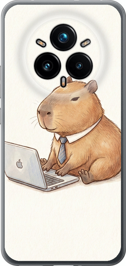 Funny Capybara CEO Working