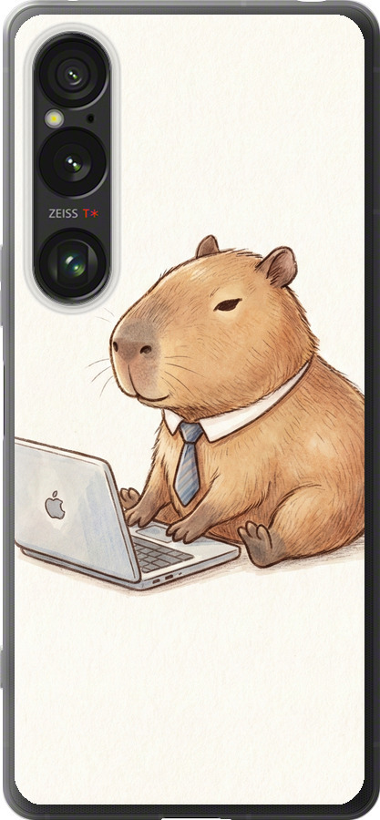 Funny Capybara CEO Working