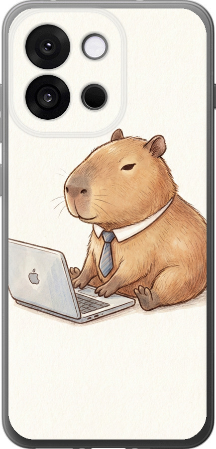 Funny Capybara CEO Working