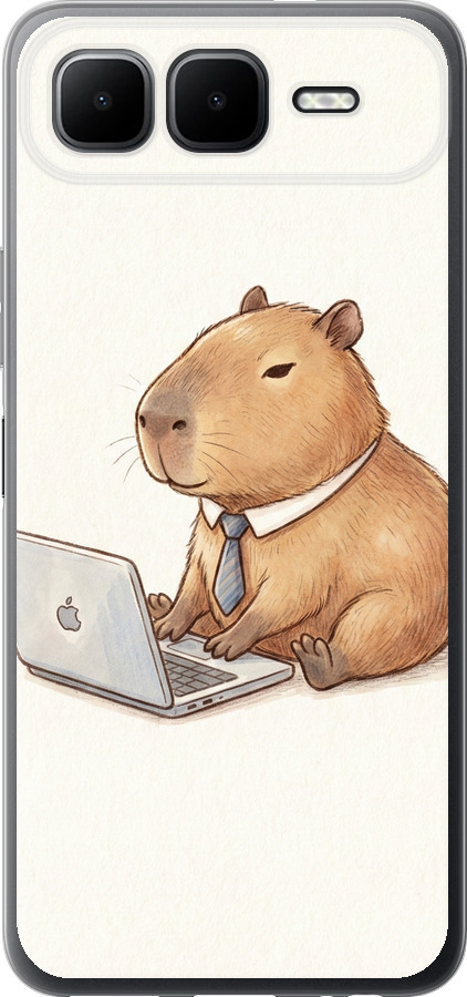 Funny Capybara CEO Working